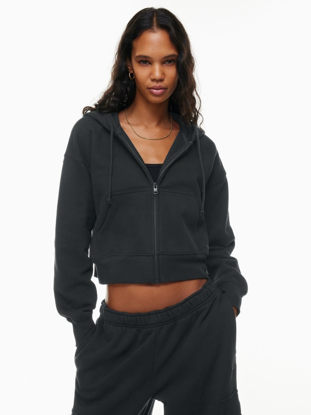 TNA Black Boxy Zip Up
